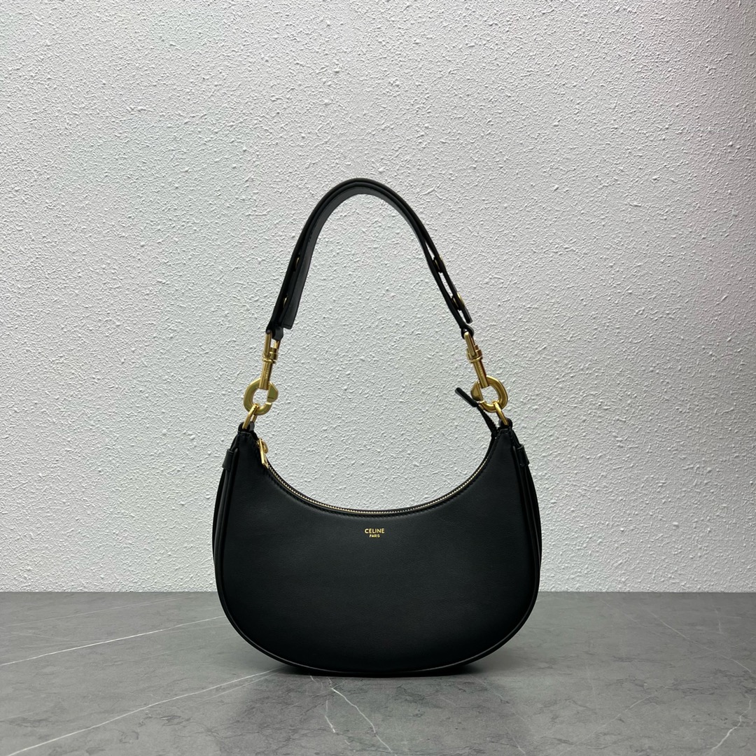 Celine Medium Ava Strap Bag In Smooth Calfskin Shoulder Bag Black 196923